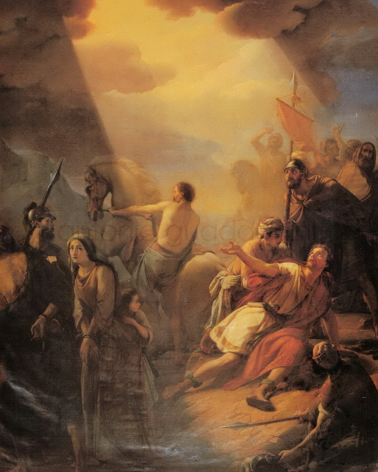 Comversione di San Paolo - 1854 - olio su tela cm, 440x350 - Chiesa della Conversione di S. Paolo - Esine (BS)